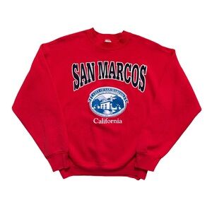 Vintage 1990’s San Marcos California Crewneck Sweater Red Large